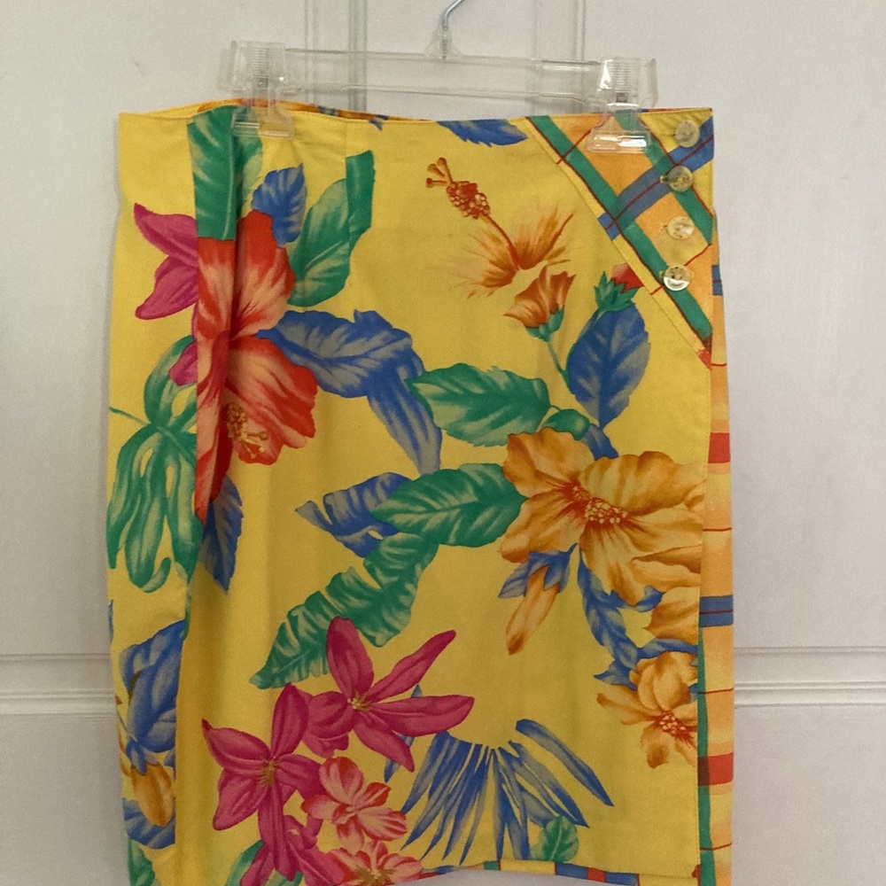 Floral silk skirt